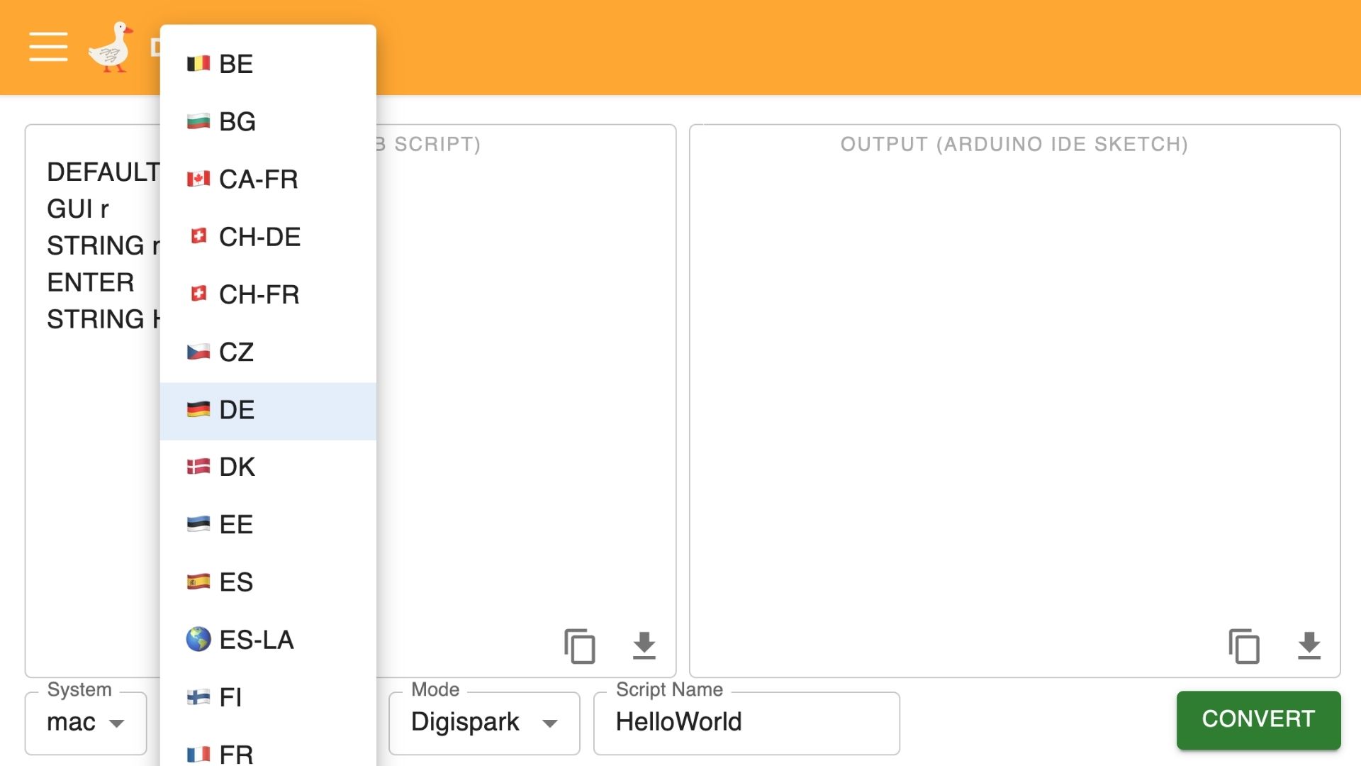 Duckify Usage Chaning settings